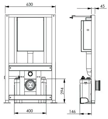 SFA Saniwall  Pro UP - modul pro závěsné WC s přečerpávačkou (verze sklo)